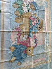 Vintage Fabric Princess Fabrics Inc Pattern 324 Teddy Bears Dolls Mouse Girly