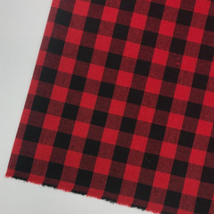 Red and Black Fabric 130GSM Lumberjack Buffalo Cotton Blend 57“ Wide X 1 Yard P