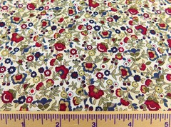 Designed in Hudson Bay for Jo-Ann Fabrics Maroon and Blue Floral on Ivory 34″