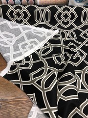 Richloom Malibar Black Silver Fretwork Fabric By the yard