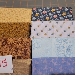 LOT OF 15 FAT QUARTERS COTTON FABRIC ASSTD COLORS & DESIGNS lot 15