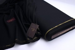 Ermenegildo Zegna cloth DEEP BLACK Trofeo suiting fabric , luxury suit fabric