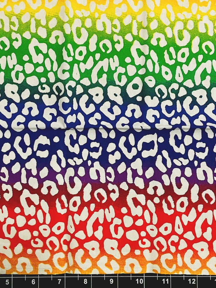 Tina Scrap 8″x21″ Rainbow Cheetah Leopard Jaguar Animal Print LGBT Cotton Fabric