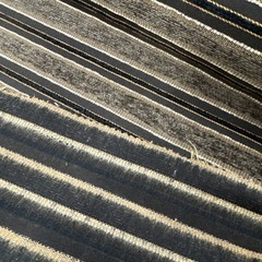 Dark Moody Brown Black Gold Tan Stripe Chenille Upholstery Fabric BTY B