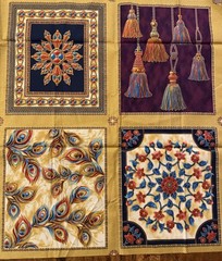 Robert Kaufman Fabric The Culture Club’s PASSAGE TO INDIA Gold Squares 24 x 44”
