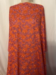 Silk Cotton Blend Embroidered Batiste Vibrant Orange Purple 3 Yds 34″ Long 56″W