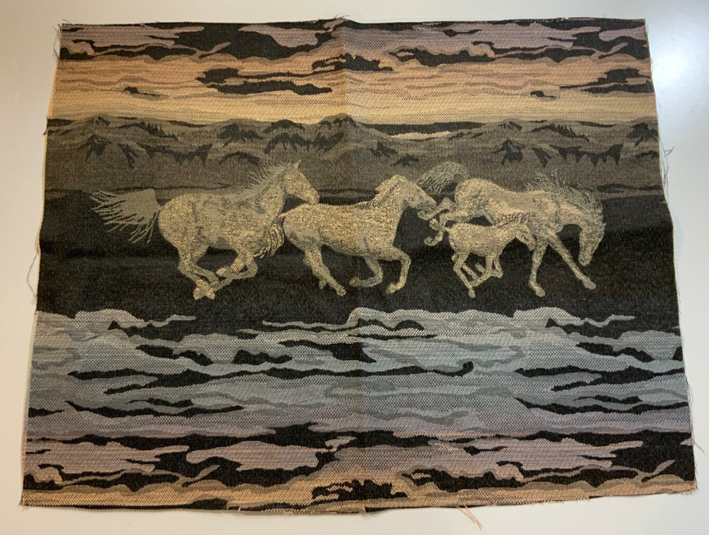 Wild Horses Running on Beach Mountains Tapestry 2 Available Sold Individually