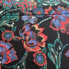Bold Vibrant Blended Fabric Double Sided 2.5 Yards x 60″ Wide Floral Pattern VTG