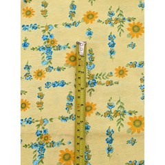 Vintage Yellow Cheery Floral Pattern One Way Stretch Cotton Knit T-Shirt Fabric