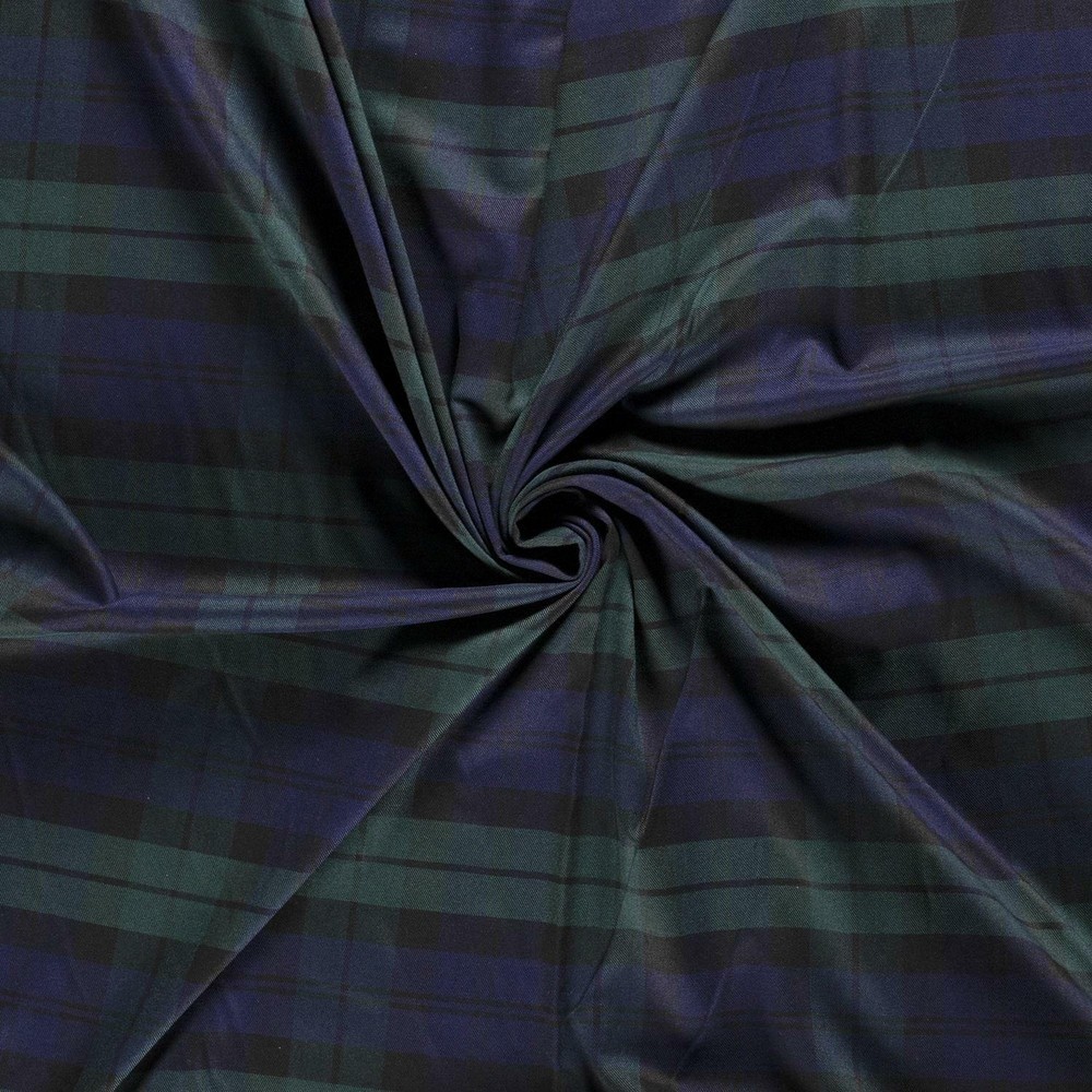 Scottish Tartan Check Fabric Material – AQUA