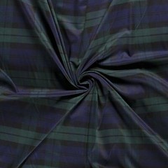 Scottish Tartan Check Fabric Material – AQUA