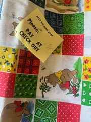 Rare Vintage 70s Winnie the Pooh Patchwork Fabric Tigger Eeyore 1 3/8 Yards ALCO