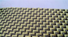 Yellow Aramid Carbon Fiber Blended Fabric mixed cloth 230gsm W /工 Weave 100*50cm