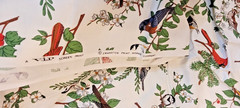 Cranston Print works Co large chunk wild Birds theme fabric textile 45″x 9 yards