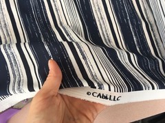 Designer Fabric CABI LLC Vintage Soft Crepe Brush stroke Blue Navy Nautical