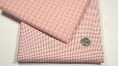 Pink Mauve Tiny Plaid Check Vintage Primitive Calico Quilt Doll Fabric Lot 4 yds