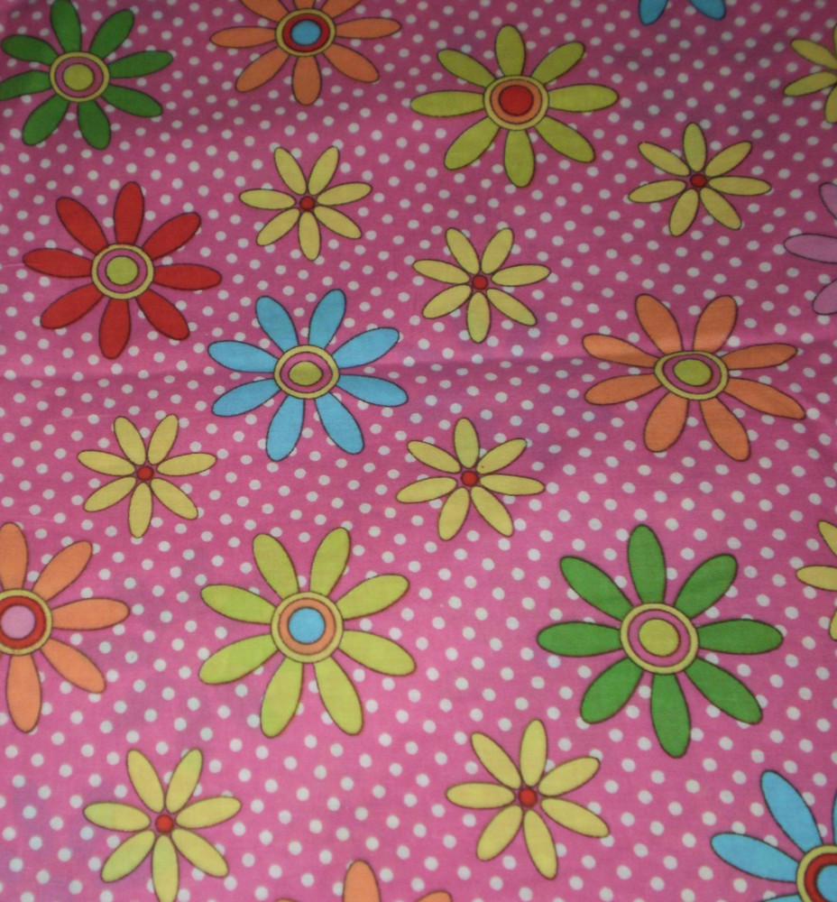 Springs Glamour Girl 6675 Pink Polka Dots Fabric 2.61 Yards Floral cotton quilt