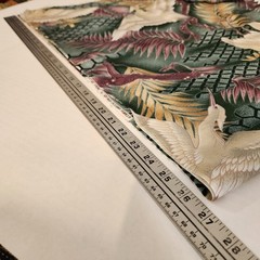 VTG Hoffman Antique Kimono Fabric Crane Tropical Leaves Geometric 44×54 Cotton