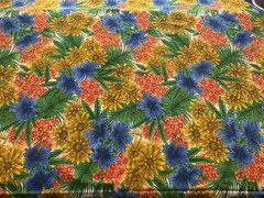 fabric Jungle Flower Colorful By Fabri-Quilt 42”X 27”