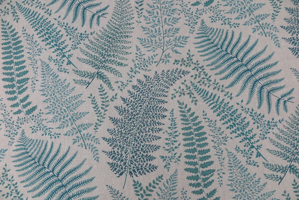 CHIVASSO CURTAIN FABRIC DESIGN “Botanical Garden” 3.3 metres TEAL CH2666/050