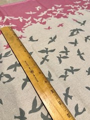 44×23” KOKKA Echino BIRDSONG Pink Cotton Linen Fabric OOP Etsuko Furuya Japan