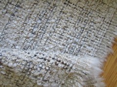 KARMIN in Mineral 4.16 yds Fluffy loop Boucle Upholstery Fabric Ivory Beige Grey