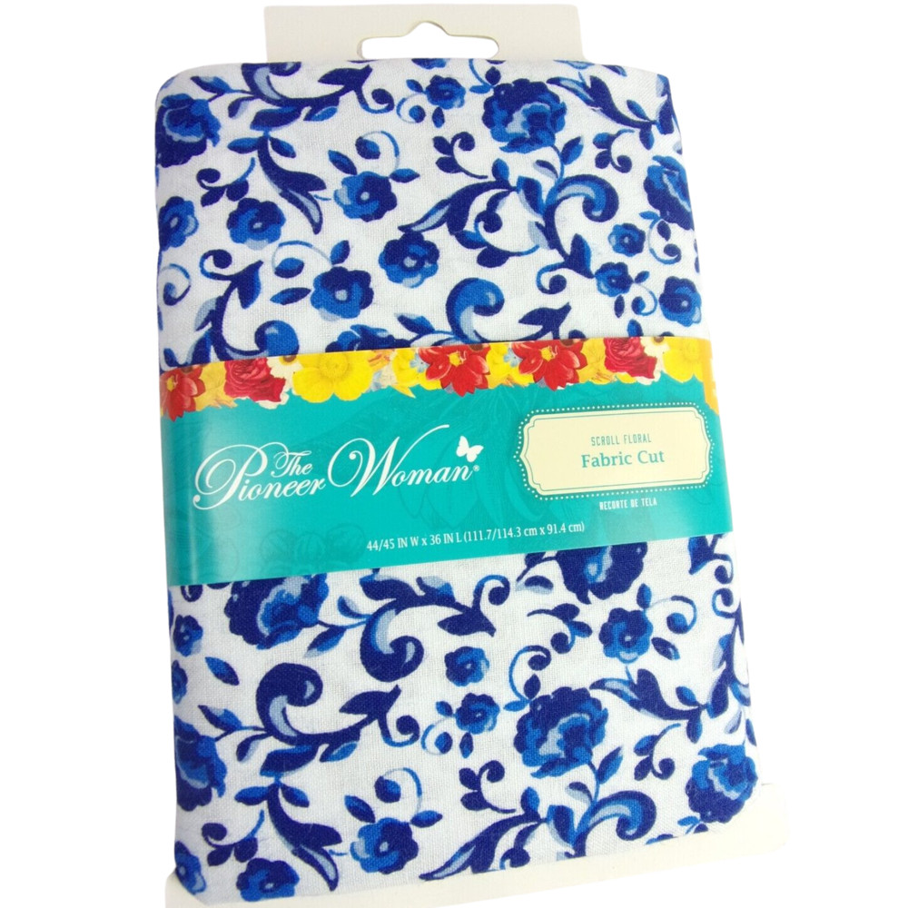 The Pioneer Woman SCROLL FLORAL Fabric Cut 1 Yard 100% Cotton 44/45″ W x 36″