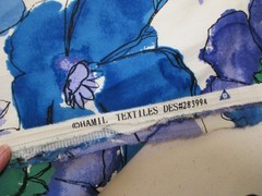 Vintage Hamil Cotton Blend Large Floral Blue Purple 1yd 33″ x 60