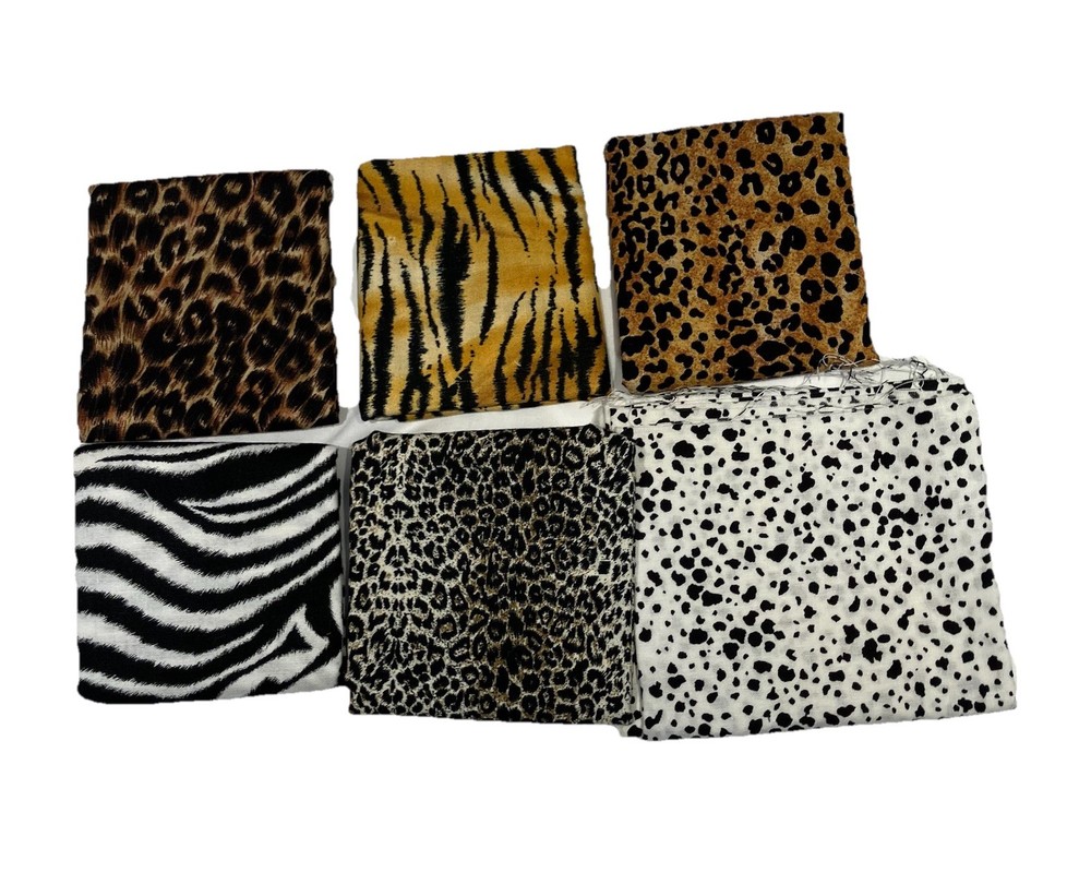 Quilt Craft Fabric Remnants Variety Animal Prints See Photos **READ**