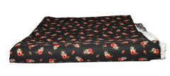 Vintage Black with Red Roses Cotton Fabric 45″ W 2 yds. 16″