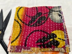 50pcs Kantha Scraps, handstitched Quilt scraps, fabric scraps, Quilt fabric