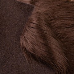 Qidkeo Brown Faux Fur Fabric for Crafts Squares Furry 10 x 10 inches,