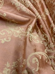 PREMIUM-QUALITY SORRENTO- DAMASK JACQUARD EUROPEAN STYLE : SALMON : 143CM WIDE :