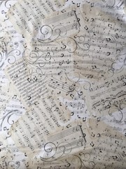 Music Fabric, BTY, Music Sheets, Timeless Treasures C4830, TheFabricEdge