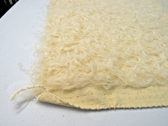 GERMAN CREAM CURLY FLUFFY MATTED MOHAIR FABRIC FOR MAKING TEDDY BEARS 18″ X 27″