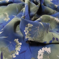 OOP Blue Green FOREST FABRICS Inc. 1997 Textured Fabric 46 x 132″