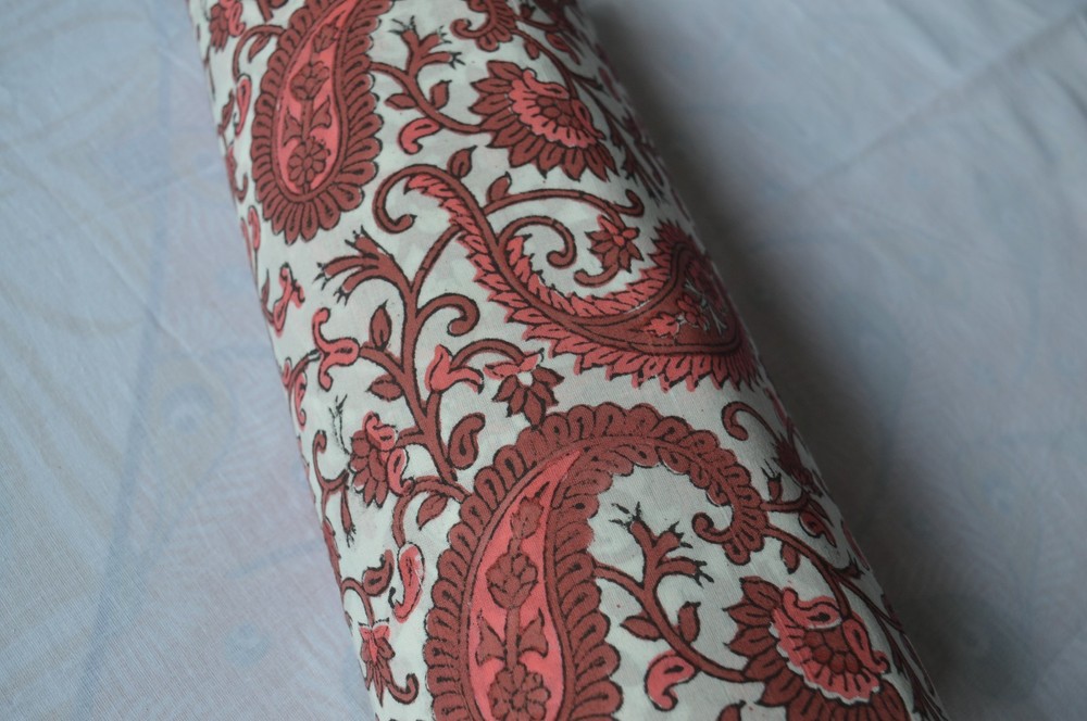 5 Yard Hand Block Paisley Print 100%Cotton Fabric NO TARRIF CHARGES 100%✅ZK_162#