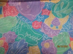 Xwide Vintage Cotton Princess Fabrics #1028 Chalkboard Animal Drawings 1.5 yds