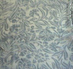 MOSS GREEN Floral Burnout Hand Dyed Silk Velvet Fabric