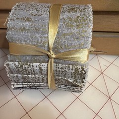 Jelly Roll 2.5 X 42” Gray With Gold Metallic Cotton Roll