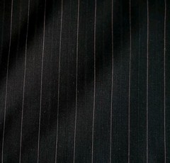 Black with Eggplant Brown Pinstripe Super 150s Italian Wool Suiting – Designer!