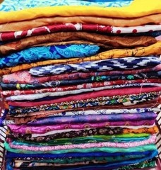 ABB Sari Silk Fabric Lot, 100g, 15 pcs, 12x20in, Mixed Craft “” NO TARIFF “”