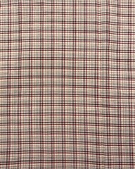 Homespun Plaid Fabric Woven Cotton Tan Red Green Earth Tones 57×36