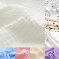 Double Gauze Cotton Fabric 100% Cotton Muslin 53 Inch Wide Blue Floral 1 Yard
