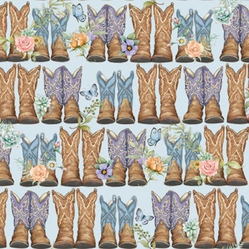 Highland Ranch Dusty Boots Cotton Fabric