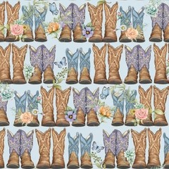 Highland Ranch Dusty Boots Cotton Fabric