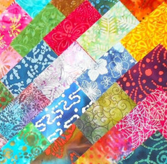 48 PCS BATIK ~ 5″X5″ PRE-CUT QUILT SQUARES CHARM PACK ~ FREE SHIPPING