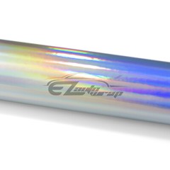 Fabric Holographic Silver Cloth Vinyl Weave PU Faux Leather Iridescent Craft DIY