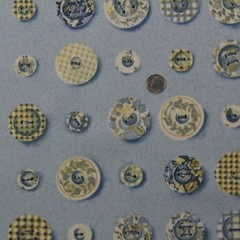 DURALEE ANNABELL PORCELAIN BLUE ASSORTED BUTTONS 100% COTTON FABRIC BY YARD 54″W