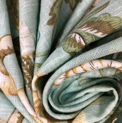 3/4 Yard Cut Jaclyn Smith Bird and Floral Sea Green Home Decor Fabric